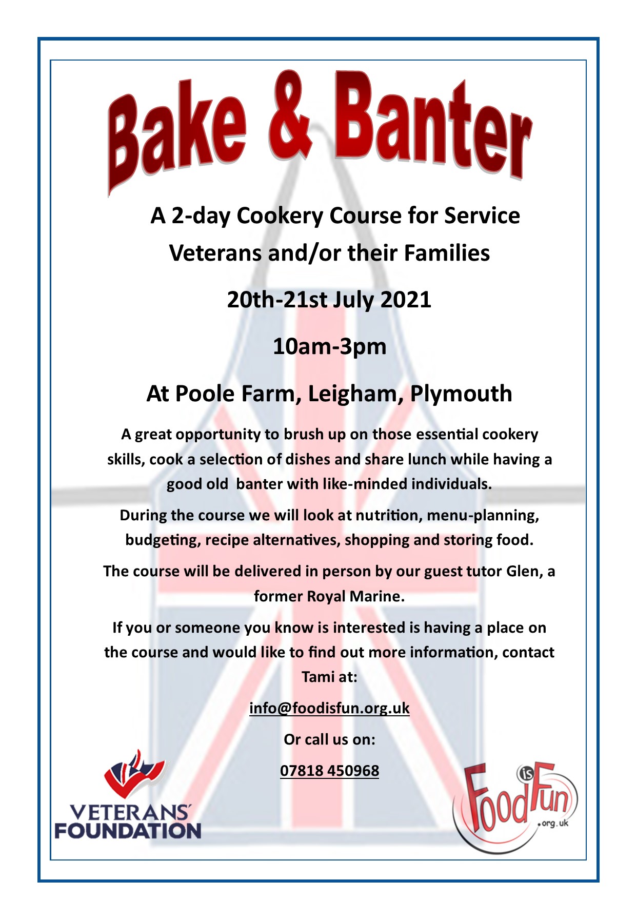 July Facebook flyer Poole Farm Course